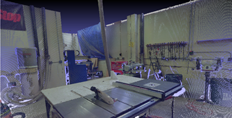 A full-color point cloud generated by the drone.