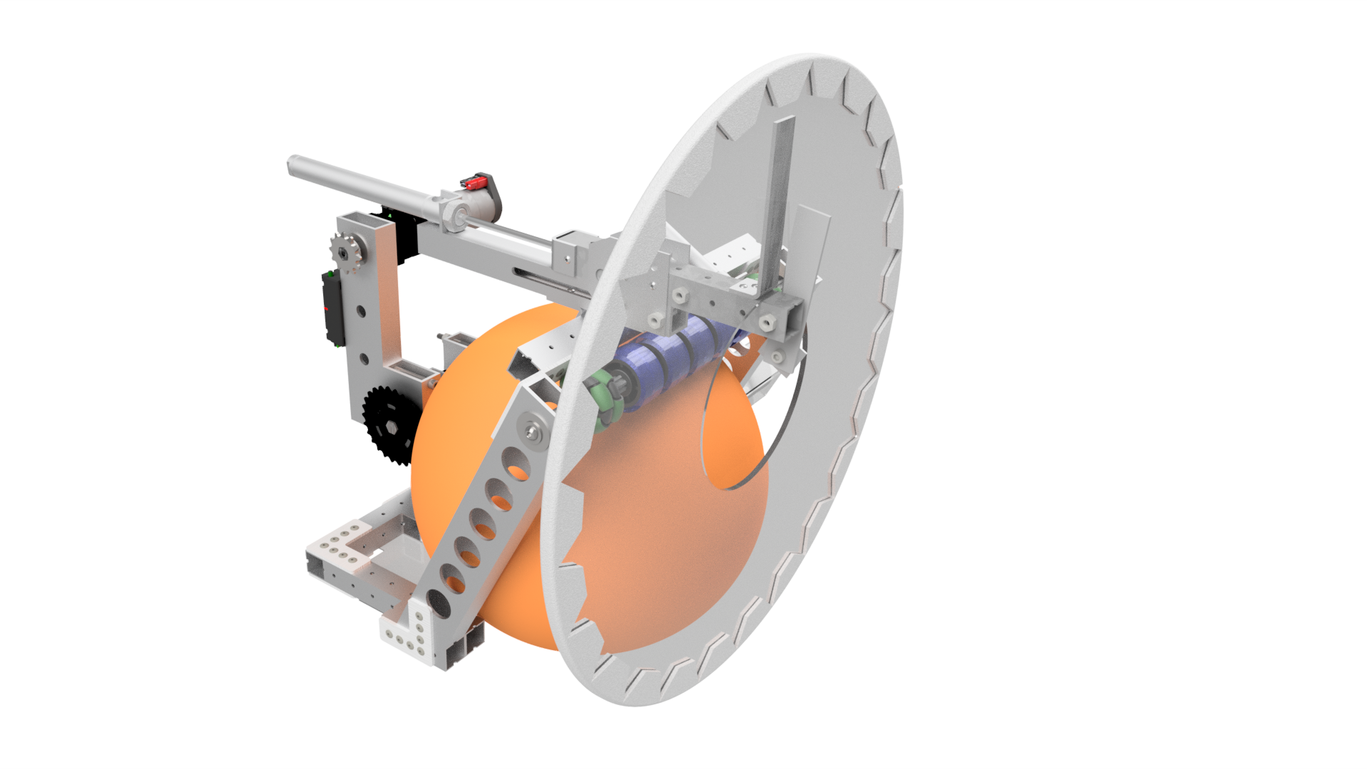 Team 3082's game piece intake for 2019: version 1 render.