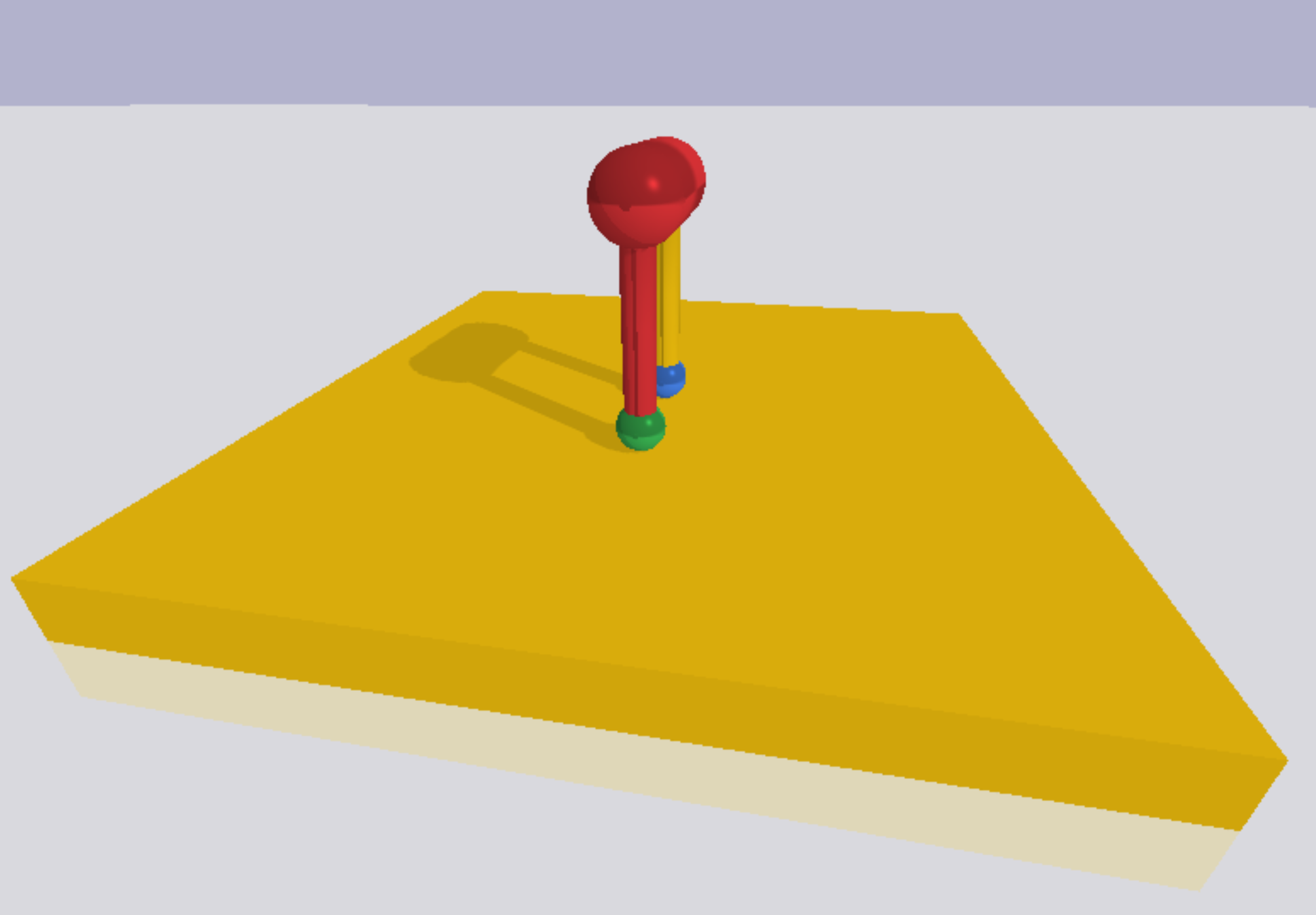 Hopper simulator, after jump.