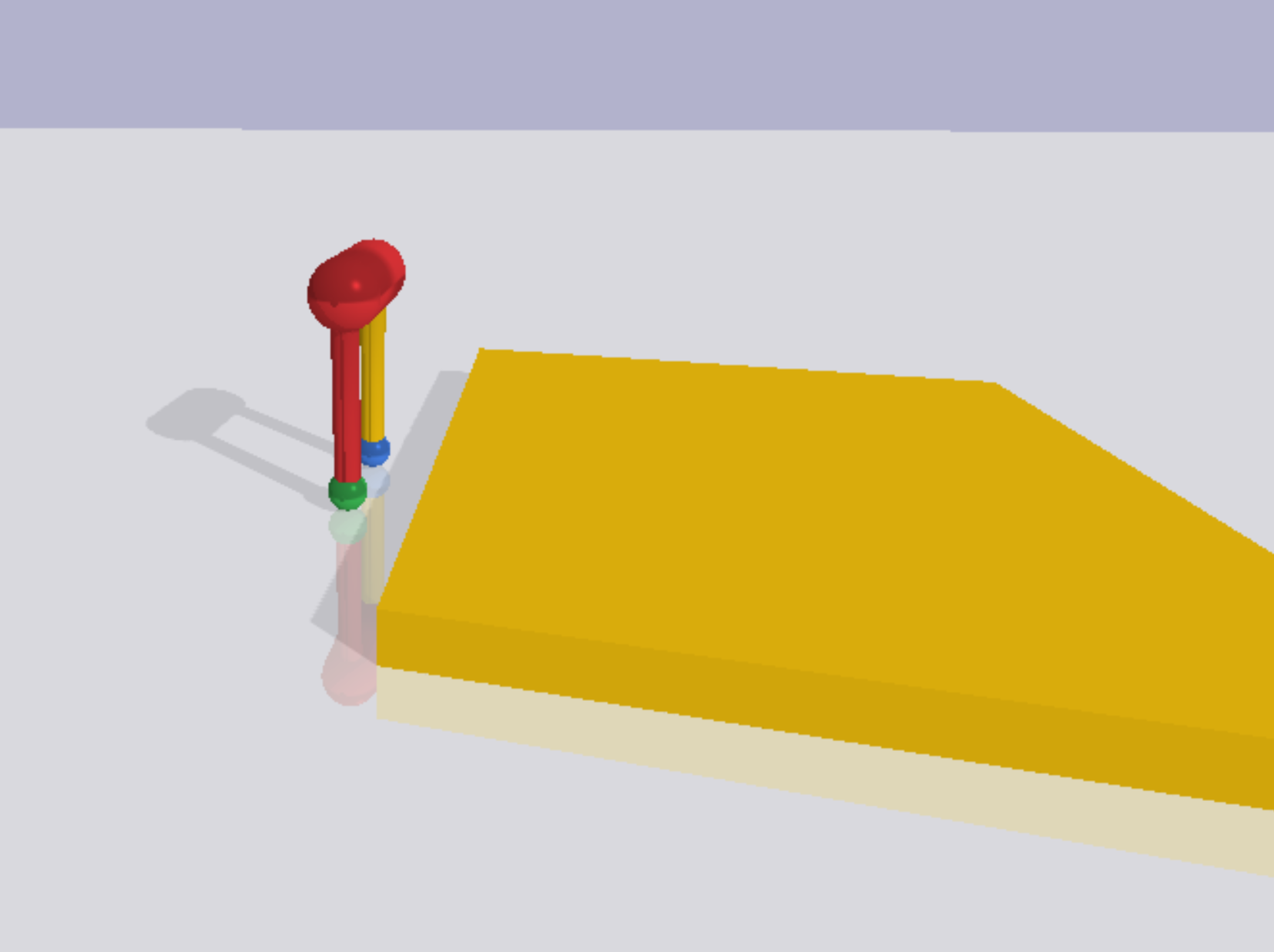 Hopper simulator, before jump.